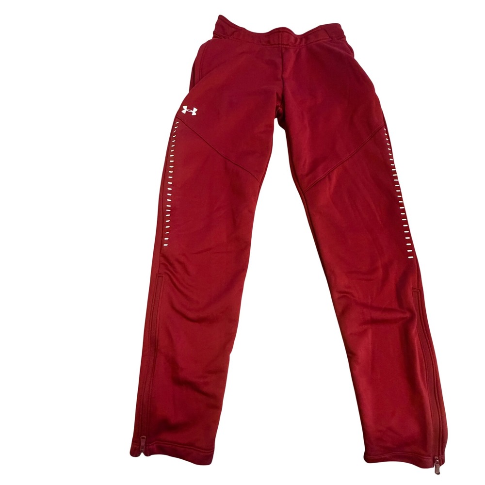Under Armour Track Pants Mens XS Red Tapered Stretch Athletic Minimalist
